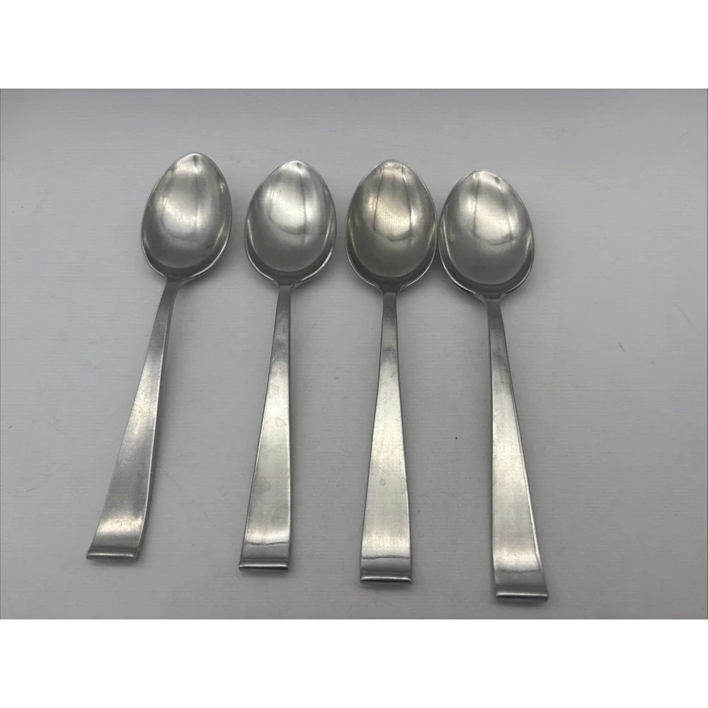 Vtg 4 Oval SOUP SPOONS International Lyon NEW CHARM 18/8 Stainless 7